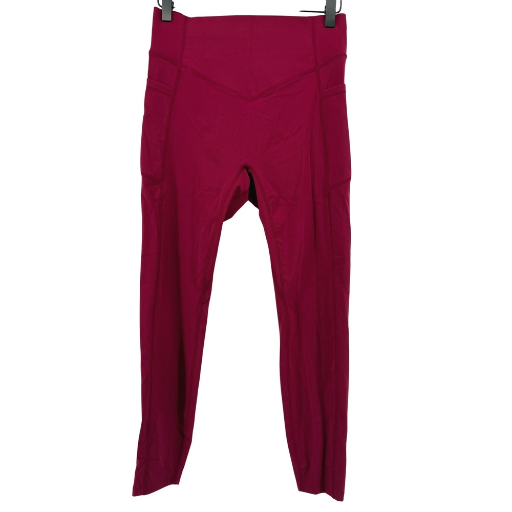 Halara UltraSculpt High Waisted Scrunch Butt Lifting 7/8 Leggings Red Plum Sz M